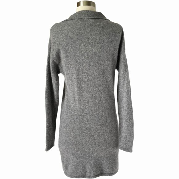 Reformation Doreen Cashmere Sweater Polo Dress Gray XS Long Sleeve - Picture 6 of 10